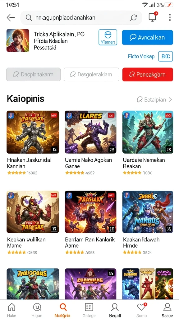 Beragam pilihan permainan yang tersedia.