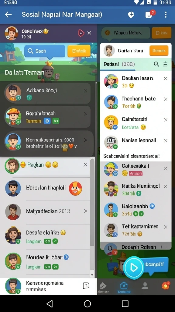 Fitur turnamen yang menambah keseruan bermain.