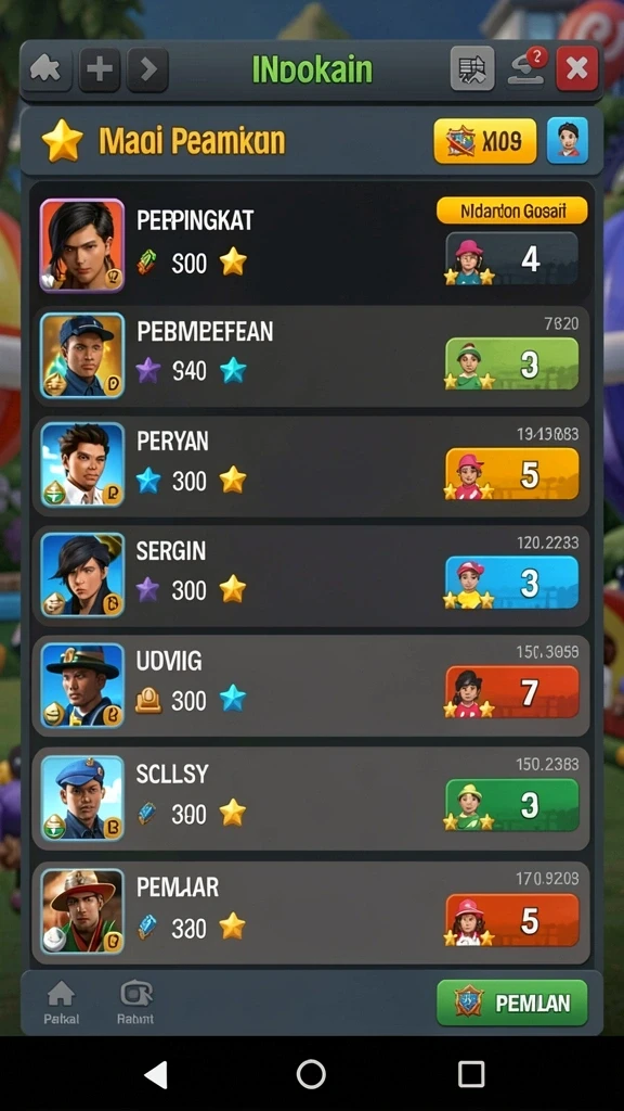 Beragam tema permainan yang menarik.