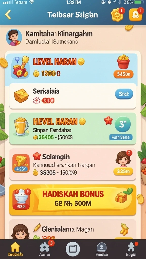 Pemberitahuan bonus dan promo terbaru.