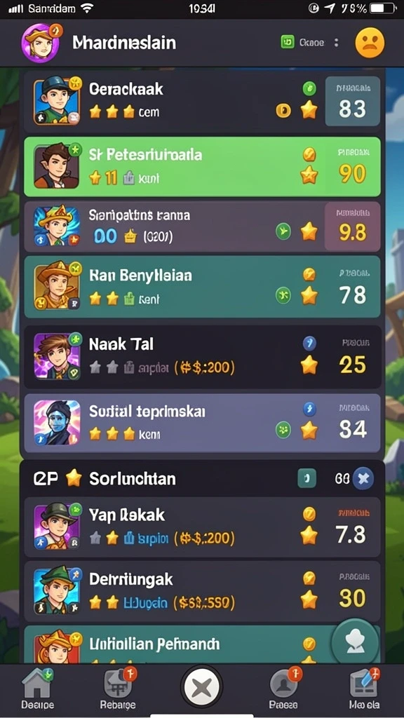 Screenshot menampilkan berbagai tema slot yang tersedia di MPO777.