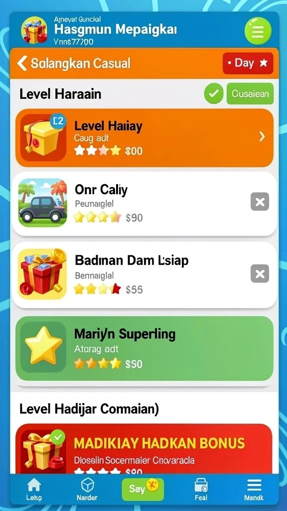 Tampilan permainan slot yang menarik dan mudah dipahami.